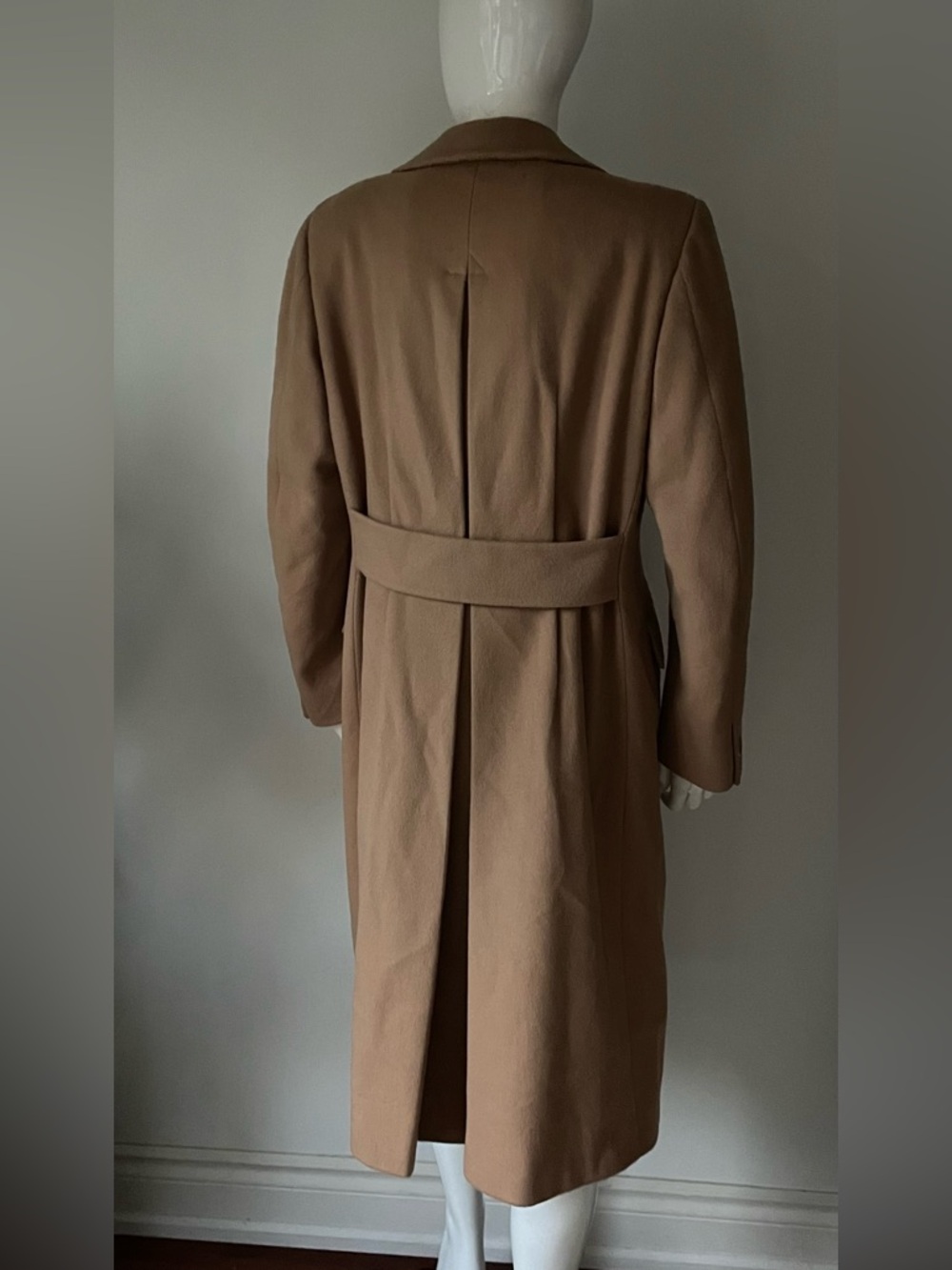 Vintage Pierre Cardin Camel Wool Coat Double Breasted Tailored Classic Midi - Picture 3 of 13